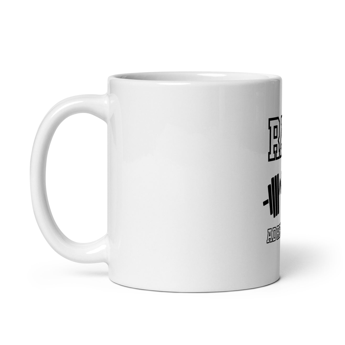 Raw Adrenaline White glossy mug