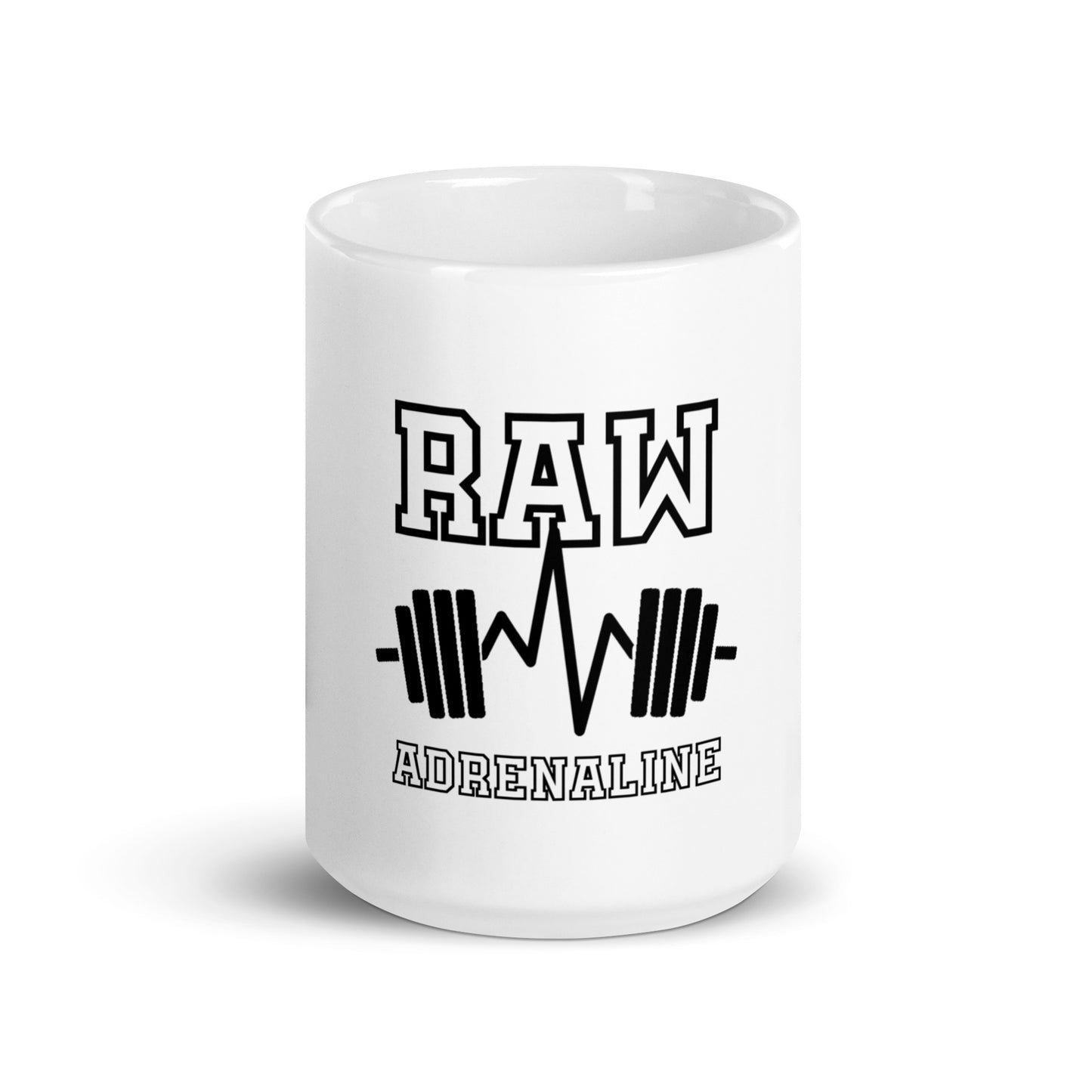Raw Adrenaline White glossy mug