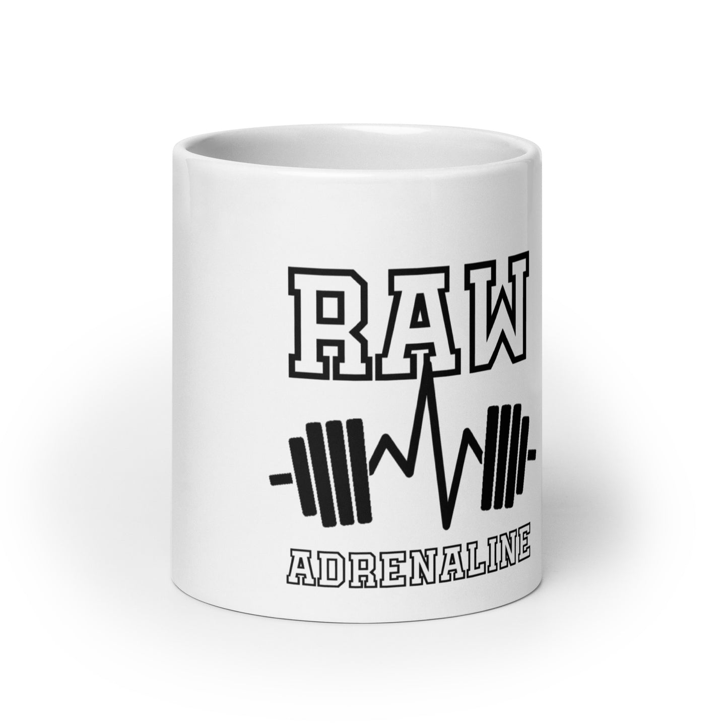 Raw Adrenaline White glossy mug