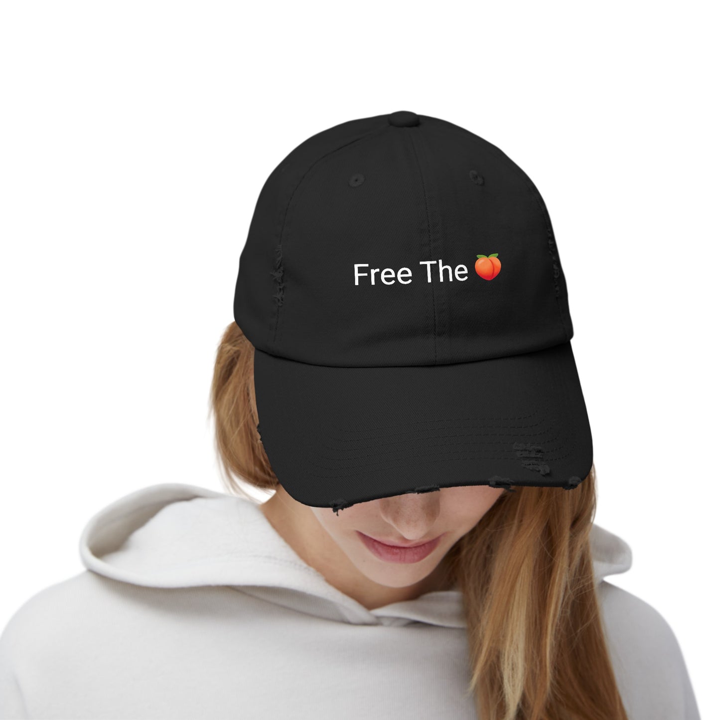 Free The 🍑 Distressed Cap