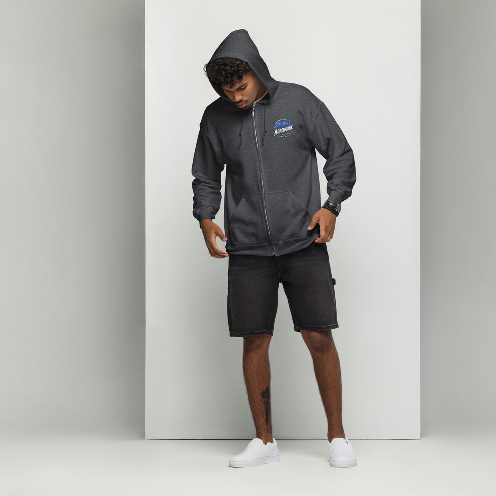 RAW ADRENALINE — BLUE SURGE UNISEX ZIP HOODIE