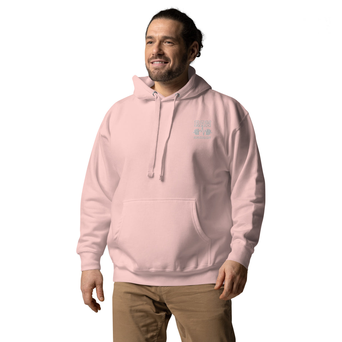 Raw Adrenaline Dumbbell Unisex Hoodie, left front view