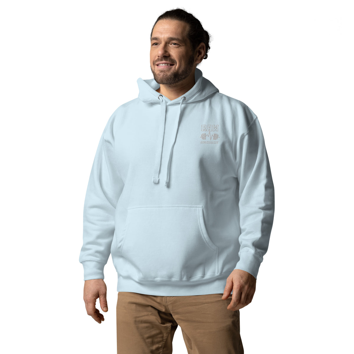 Raw Adrenaline Dumbbell Unisex Hoodie, left front view