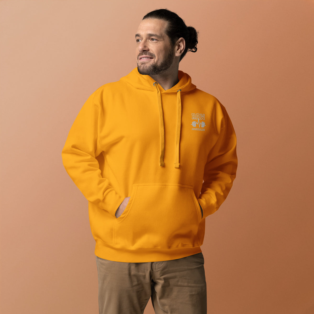 Raw Adrenaline Dumbbell Unisex Hoodie, front view