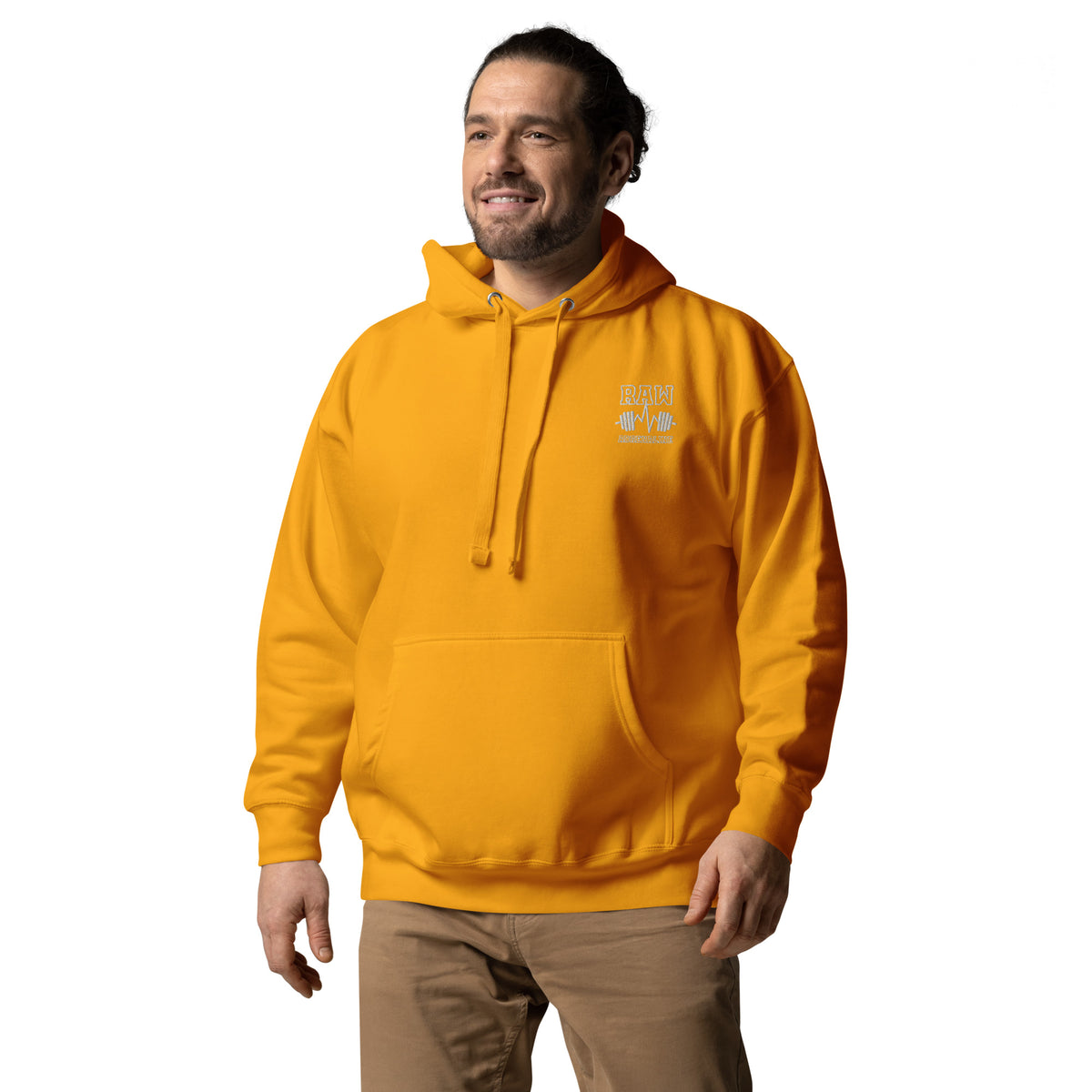 Raw Adrenaline Dumbbell Unisex Hoodie, left front view