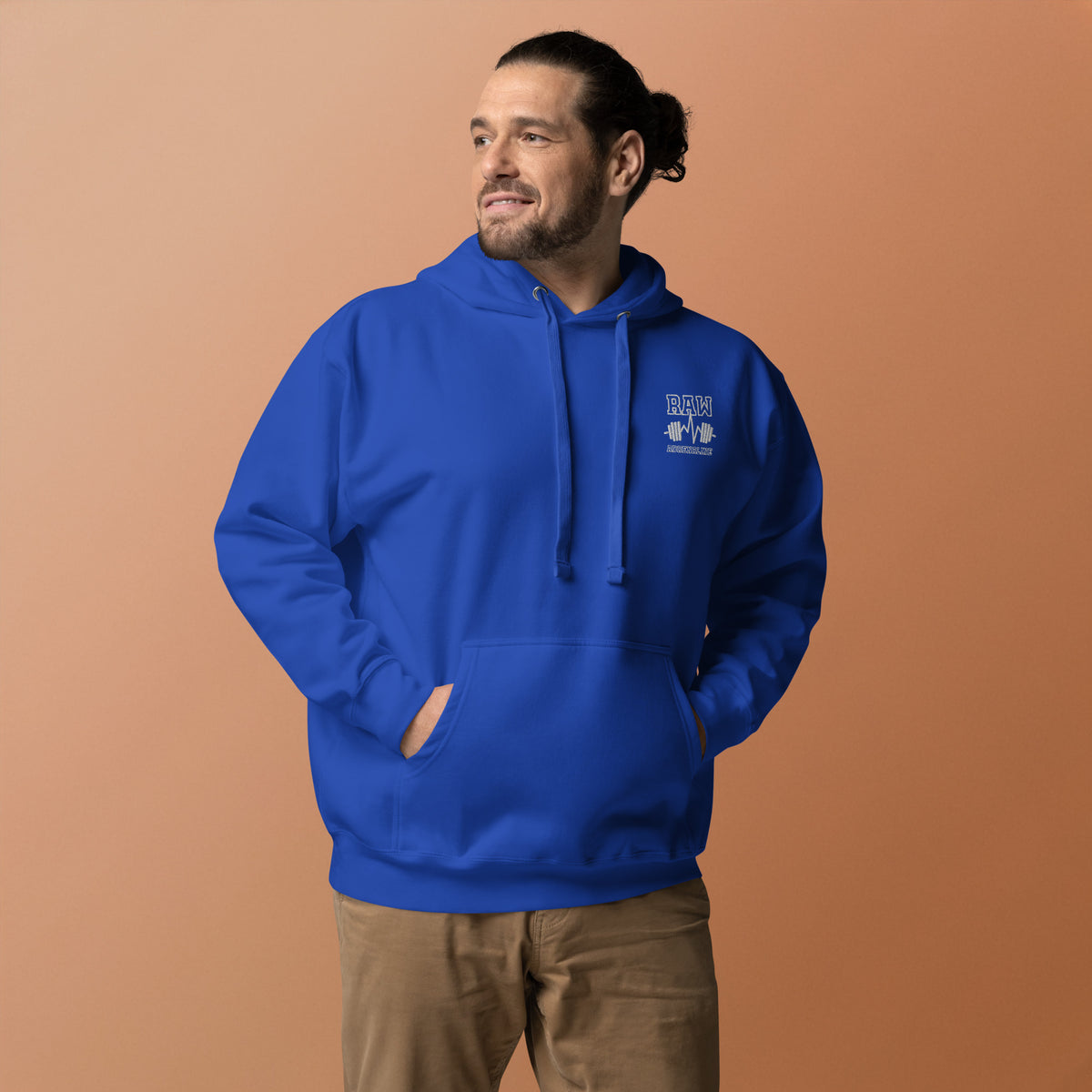 Raw Adrenaline Dumbbell Unisex Hoodie in Team Royal, front view
